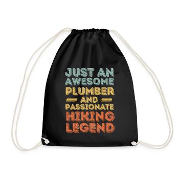 Plumber Hiking legend retro - Drawstring Bag - black - Front