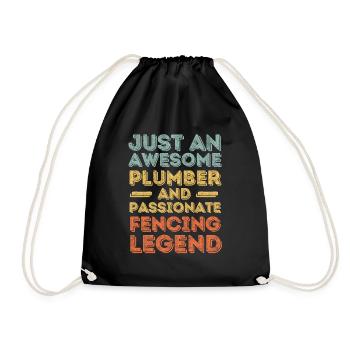 Plumber Fencing legend retro - Drawstring Bag - black - Front