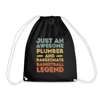 Plumber Basketball legend retro - Drawstring Bag - black - Front