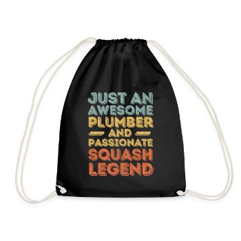 Plumber Squash legend retro - Drawstring Bag - black - Front