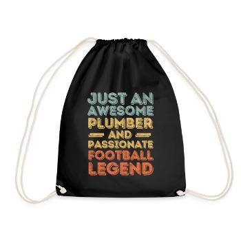 Plumber Football legend retro - Drawstring Bag - black - Front
