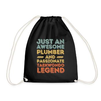 Plumber Taekwondo legend retro - Drawstring Bag - black - Front