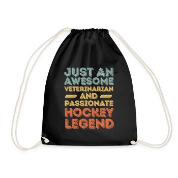 Tierarzt Hockey Legende retro - Turnbeutel - Schwarz - Vorne