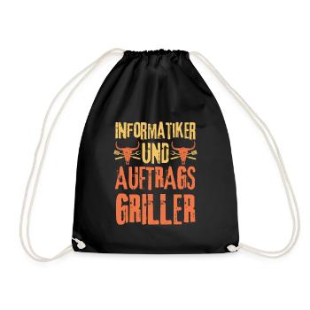 Informatiker und Grillen - Turnbeutel - Schwarz - Vorne