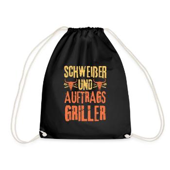 Schweißer und Grillen - Turnbeutel - Schwarz - Vorne