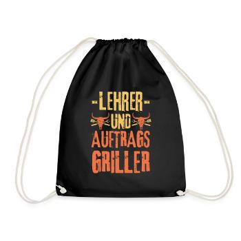 Lehrer und Grillen - Turnbeutel - Schwarz - Vorne