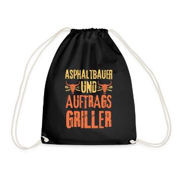 Asphaltbauer und Grillen - Turnbeutel - Schwarz - Vorne
