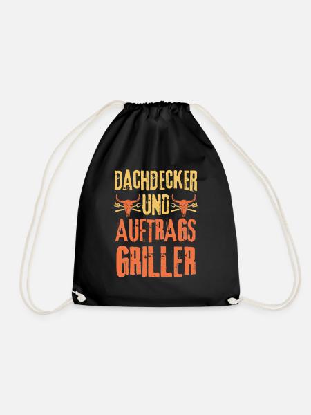 Dachdecker und Grillen - Turnbeutel - Schwarz