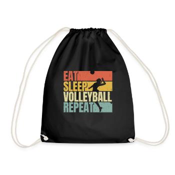 Manger dormir Volleyball répéter - Sac de sport léger - noir - Devant