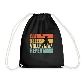 Manger dormir Volleyball répéter - Sac de sport léger - noir - Devant