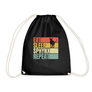 Manger dormir Sphynx-chat répéter - Sac de sport léger - noir - Devant