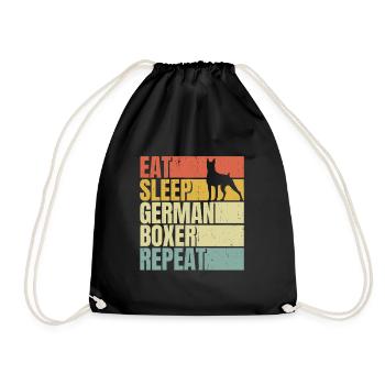 Manger dormir boxeur allemand répéter - Sac de sport léger - noir - Devant