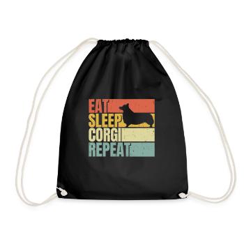 Mange, dors, Corgi, répète - Sac de sport léger - noir - Devant