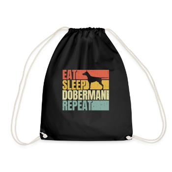 Manger dormir Doberman répéter - Sac de sport léger - noir - Devant