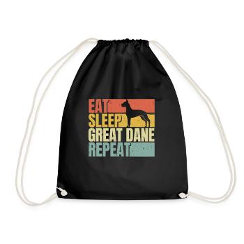 Manger dormir Répétition de Grand-danois - Sac de sport léger - noir - Devant