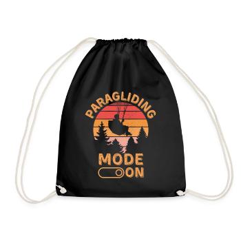 Paragliding mode on - Drawstring Bag - black - Front