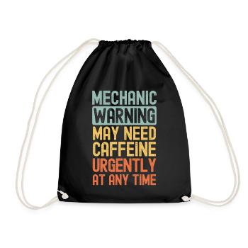 Mechanic need coffee urgently - Drawstring Bag - black - Front