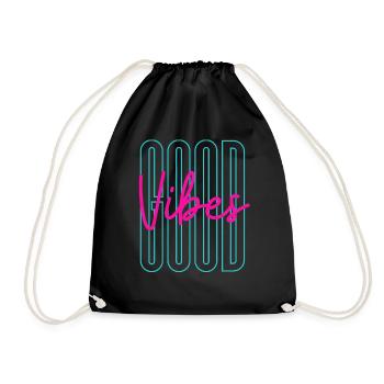 Neon Good Vibes Positive Inspiration - Drawstring Bag - black - Front
