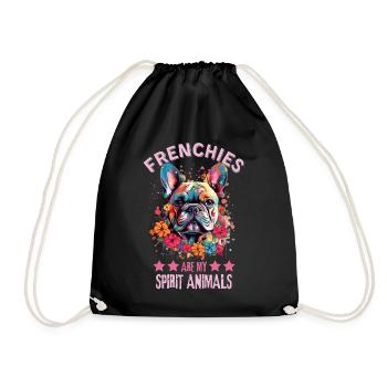 French Bulldog Lovers - Drawstring Bag - black - Front