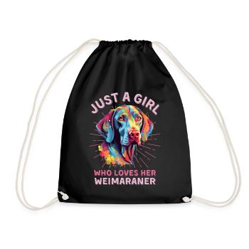 Amoureux du Braque de Weimar Art coloré - Sac de sport léger - noir - Devant