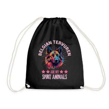 Tervueren Dog Lovers Belgian Shepherd Dog - Drawstring Bag - black - Front
