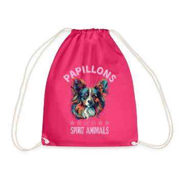 Papillon Hund Liebhaber Bunter Zwergspaniel - Turnbeutel - Fuchsia - Vorne