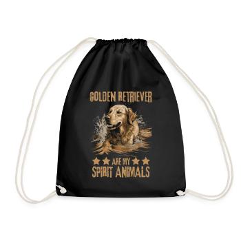 Golden Retriever Lover Water Sports - Drawstring Bag - black - Front