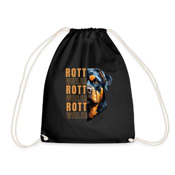 Rottweiler Lover Geometry Rottweiler Art - Drawstring Bag - black - Front