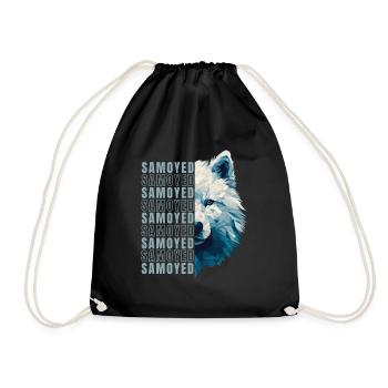 Samoyed Lovers Geometry Samoyed Art - Drawstring Bag - black - Front