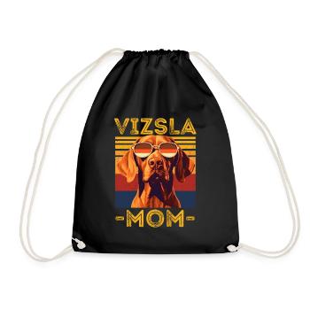 Vizsla with sunglasses retro - Drawstring Bag - black - Front