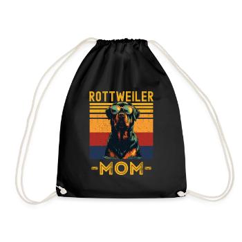 Rottweiler mit sonnenbrille retro - Turnbeutel - Schwarz - Vorne
