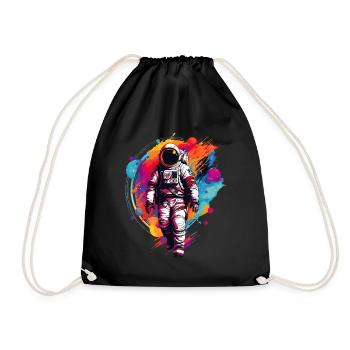 Astronaute coloré - Sac de sport léger - noir - Devant