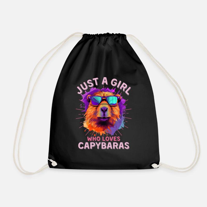 Capybara mit Sonnenbrille Capybara Girl - Turnbeutel - Schwarz