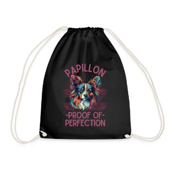 Papillon Hund Liebhaber Bunter Zwergspaniel - Turnbeutel - Schwarz - Vorne