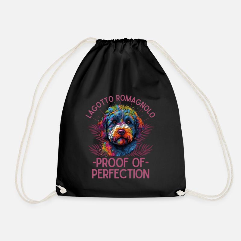 Colorful Lagotto Romagnolo - Drawstring Bag - black