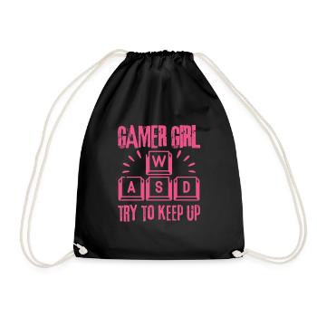 Gamer Girl essaie de suivre - Sac de sport léger - noir - Devant