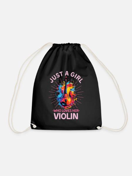 Geige Bunte Violine - Turnbeutel - Schwarz