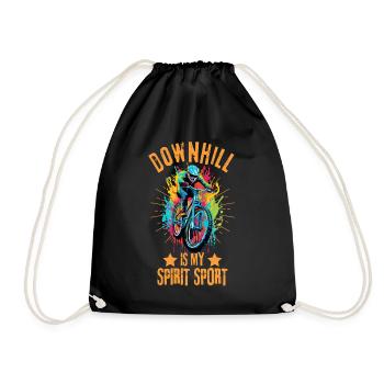 Downhill mountain biking Downhill rider - Drawstring Bag - black - Front
