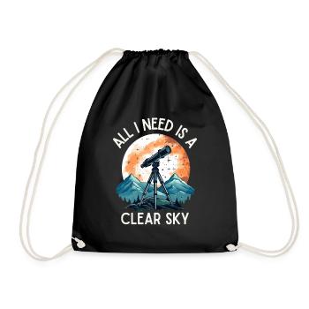 Astrophotography Astronomy Telescope - Drawstring Bag - black - Front
