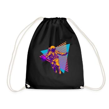Basketball Astronaut 80s 90s - Drawstring Bag - black - Front