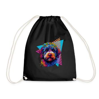 Lagotto Romagnolo 80s style - Drawstring Bag - black - Front