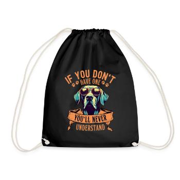 Dogue allemand avec des lunettes de soleil - Sac de sport léger - noir - Devant