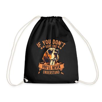 Beagle mit sonnenbrille - Turnbeutel - Schwarz - Vorne