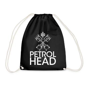 petrol head Kolben Symbol Illustration Racing Auto - Turnbeutel - Schwarz - Vorne