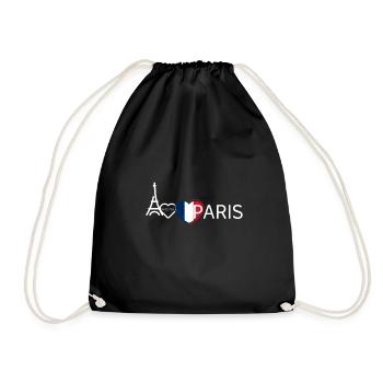 Paris and the Eiffel Tower - Drawstring Bag - black - Front