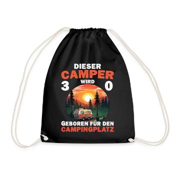 30 Geburtstag Camper Camping Wohnmobil Campen - Turnbeutel - Schwarz - Vorne