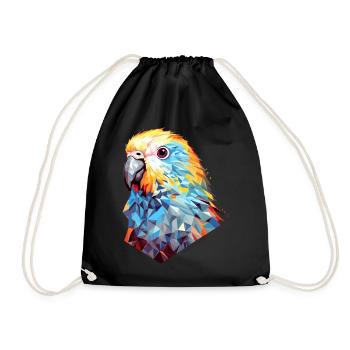 Budgie Polygon Bird Budgies - Drawstring Bag - black - Front