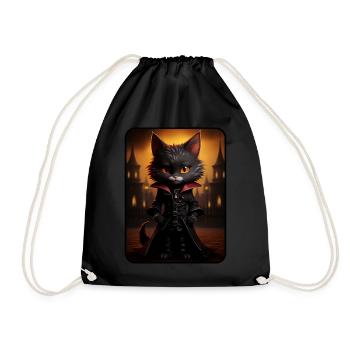 Dajana the Vampire - Cat - Drawstring Bag - black - Front