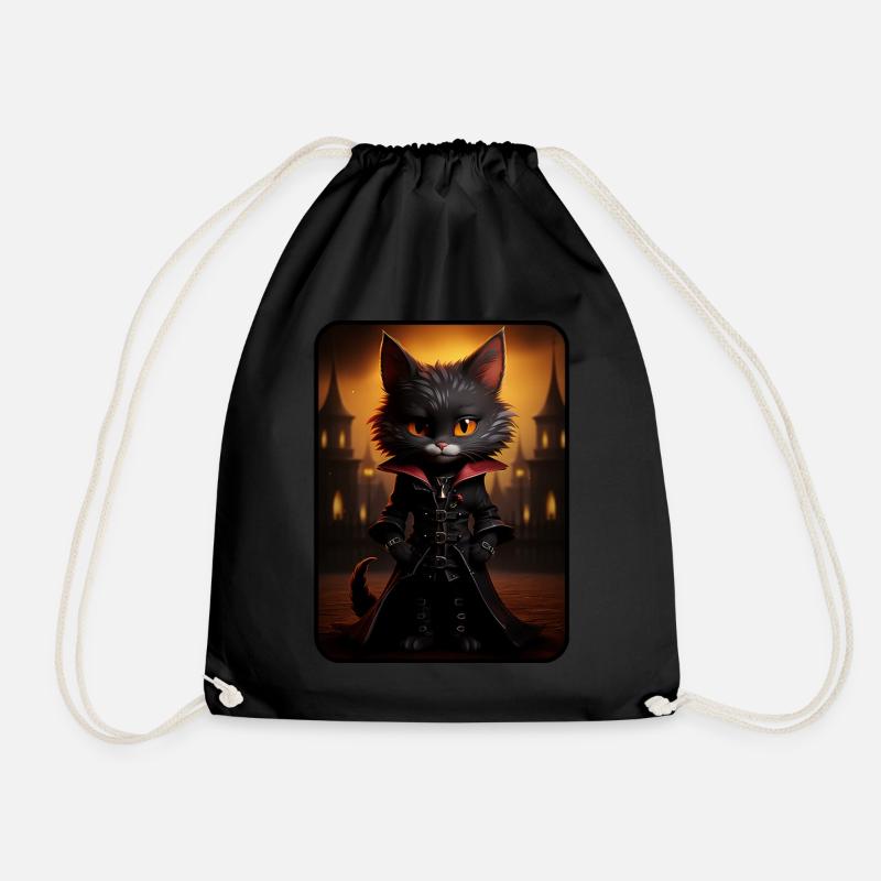 Dajana die Vampir - Katze - Turnbeutel - Schwarz