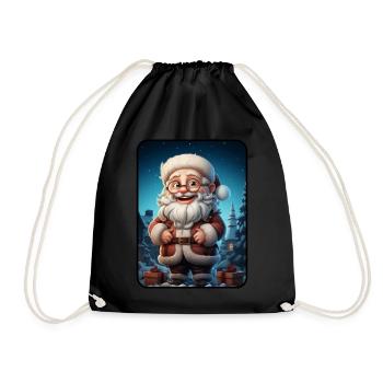 Weihnachtsmann Santa Claus - Drawstring Bag - black - Front